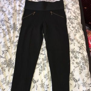 Zara Black Leggings with Zipper Detail
